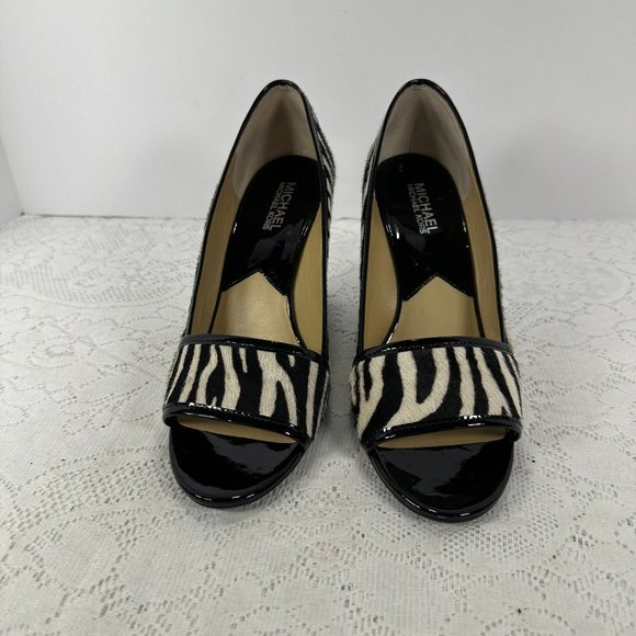 Michael Kors, Luxury Wedges, Beautiful, Luxurious, Zebra Print, Leather, 8.5M - Picture 1 of 6